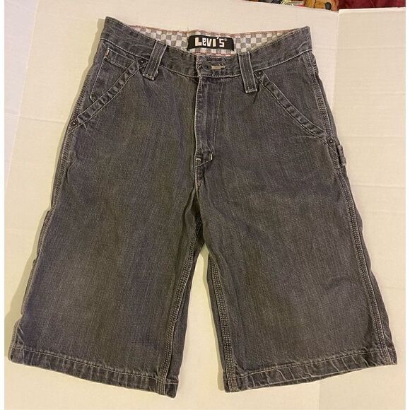 Vintage 90’s Y2K Levi’s Jean Shorts Cargo Long Wide Leg Shorts Youth 14 regular - Picture 4 of 6